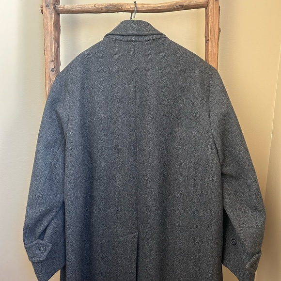 Burberrys Charcoal Button Front Lined Wool Trench Coat Size 52 Short - Picture 7 of 13